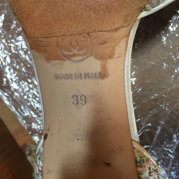 CHANEL TWEED SIZE 39 US 9 FABRIC PUMPS SHOES/HEELS ITALY MULTI-COLOR CLOSED SHOE - Picture 8 of 9